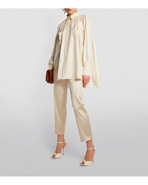 Jimmy Choo White Sacora 100 Satin Pearl Sandals