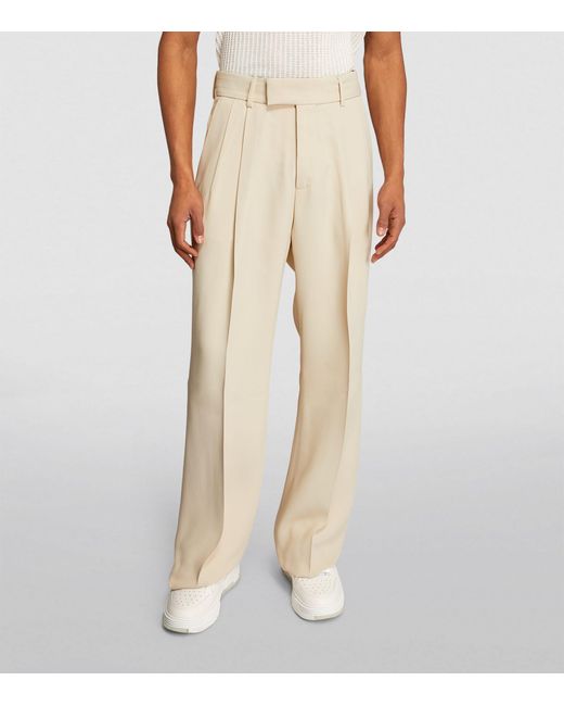 Amiri Natural Double-pleat Trousers for men