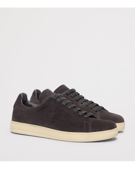 Tom Ford Brown Suede Warwick Sneakers for men
