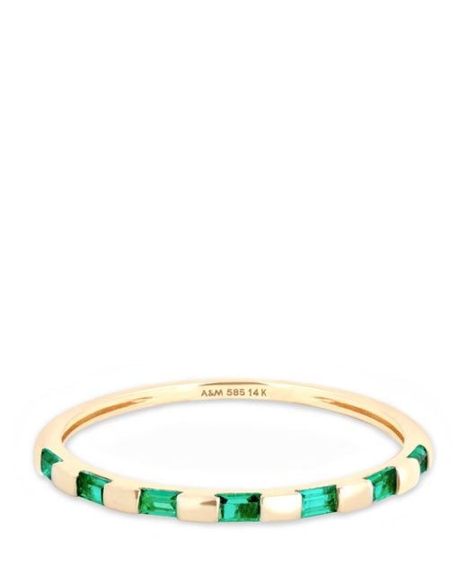 Astrid & Miyu Green And Emerald Baguette Ring