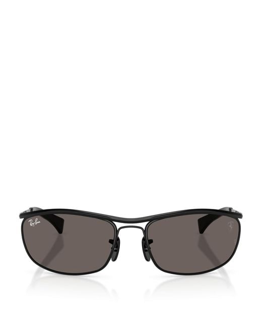 Ray-Ban Black Scuderia Ferrari Collection Oval Sunglasses