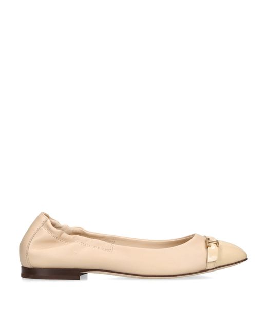 Tod's Natural Leather Ballerina Flats