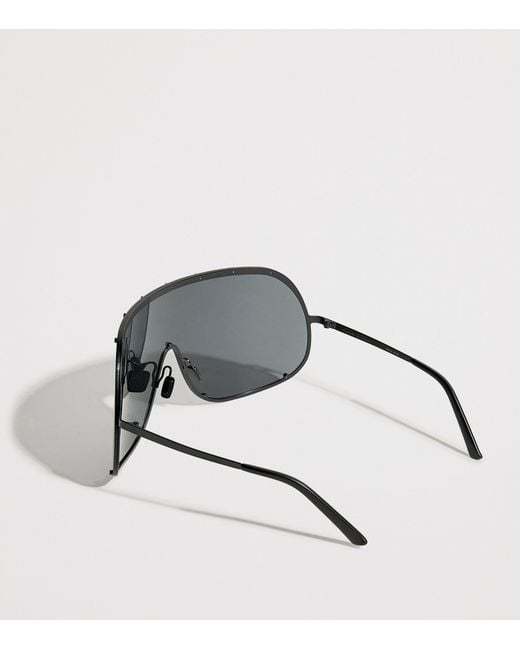 Rick Owens Black Steel Shield Sunglasses for men
