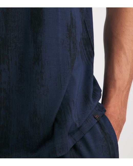 Derek Rose Blue Printed London T-Shirt for men