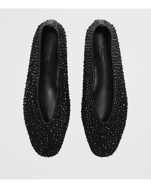 Le Monde Beryl Black Crystal-Embellished Luna Flats