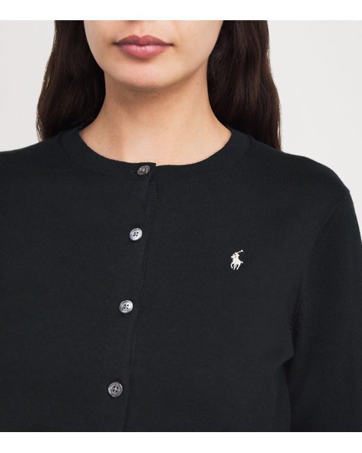Polo Ralph Lauren Blue Cotton-Blend Polo Pony Cardigan