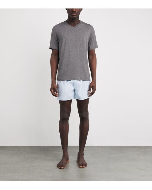 Hanro Gray V-Neck Casuals T-Shirt for men