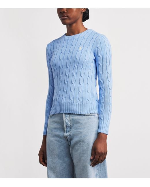Polo Ralph Lauren Blue Cotton Cable-Knit Sweater