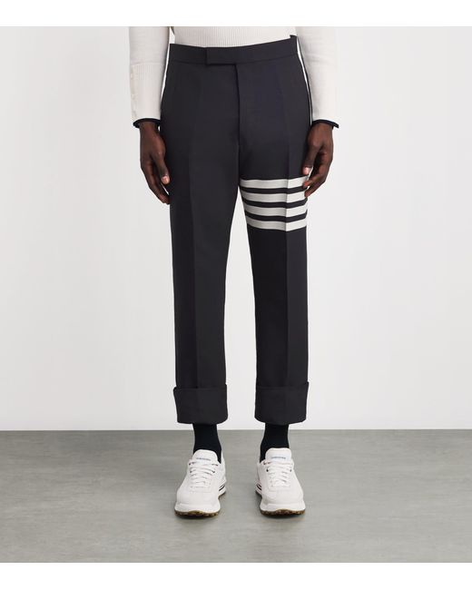 Thom Browne Black Wool Backstrap Tailored Trousers for men