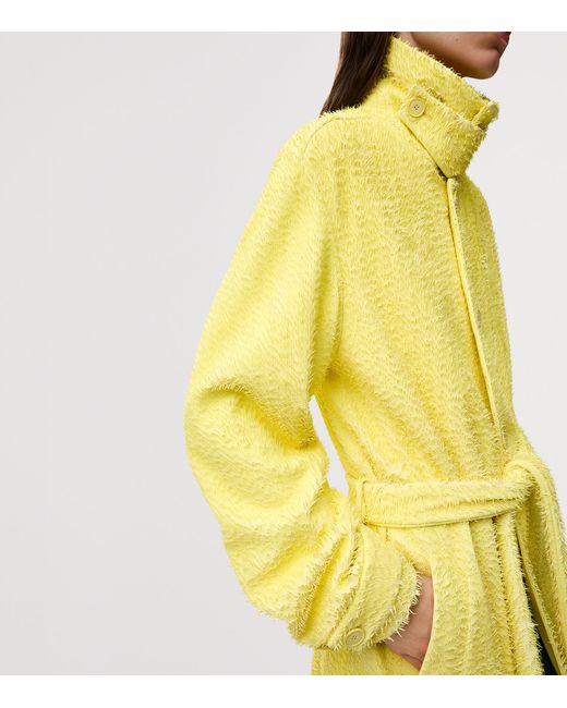 Loewe Yellow Lambskin Textured Trench Coat