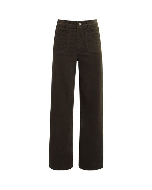 FRAME Black Corduroy Le Slim Palazzo Wide-Leg Jeans