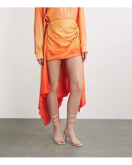 Zimmermann Orange Silk Tranquillity Scarf Mini Skirt