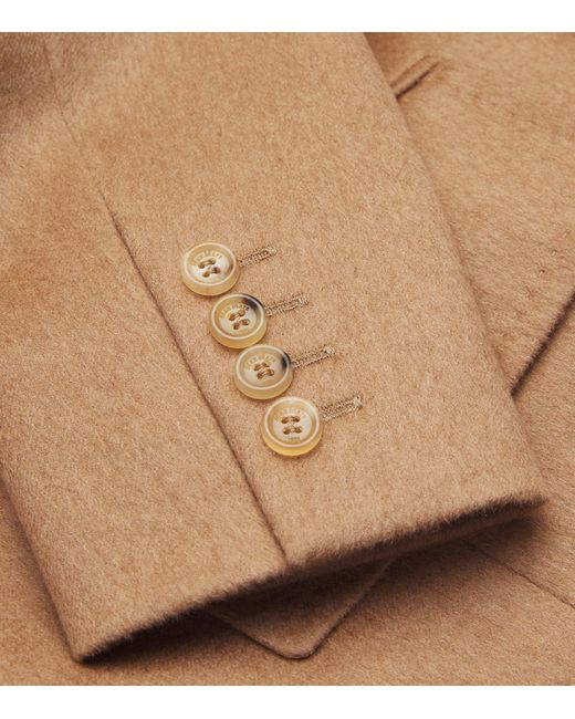 Max Mara Natural Camel Hair Double-Breasted Blazer