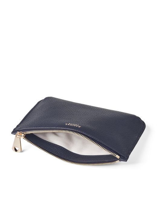 Aspinal Blue Medium Leather Ella Pouch
