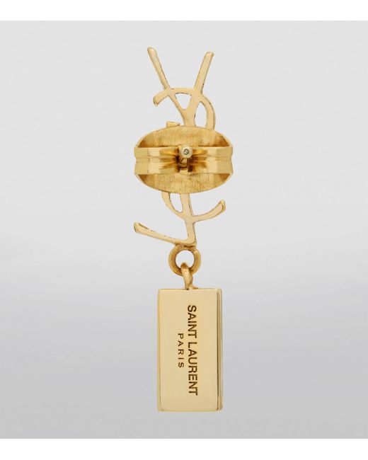 Saint Laurent Metallic Crystal-Embellished Cassandre Single Earring