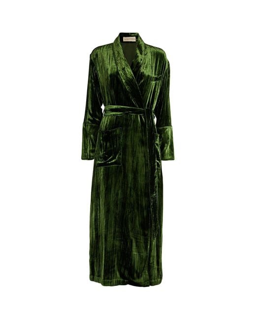 Olivia Von Halle Green Velvet Capability Robe