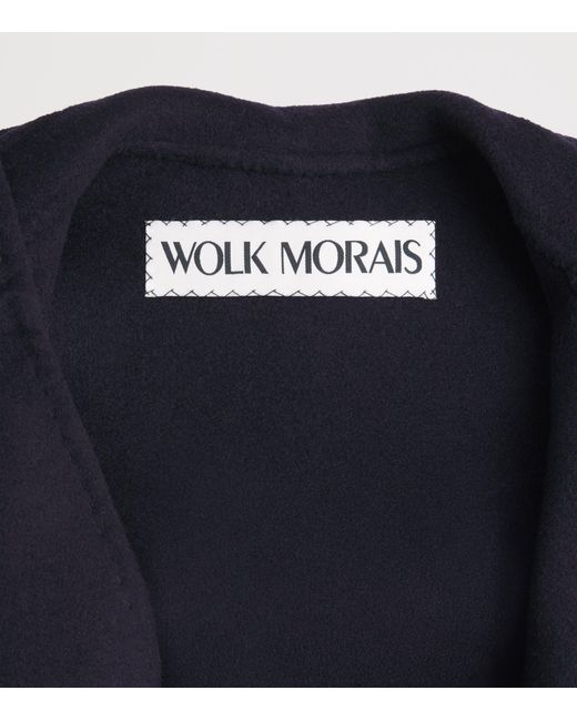 Wolk Morais Blue Cashmere Hooded Paletot Jacket