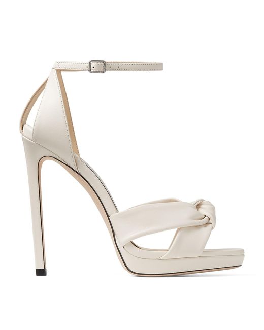 Jimmy Choo Rosie 120 Leather Sandals in White | Lyst UK