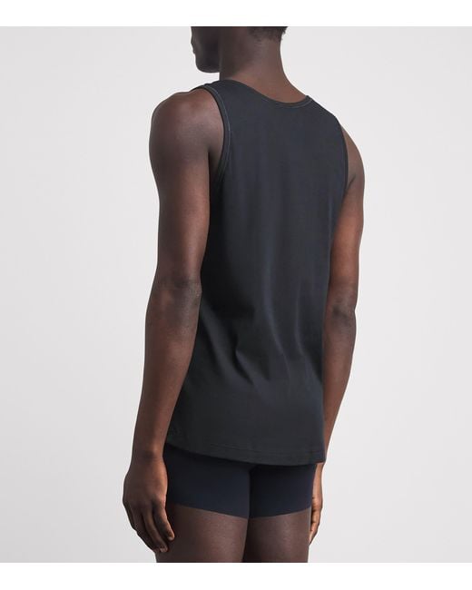 Hanro Black Cotton Essentials Tank Top