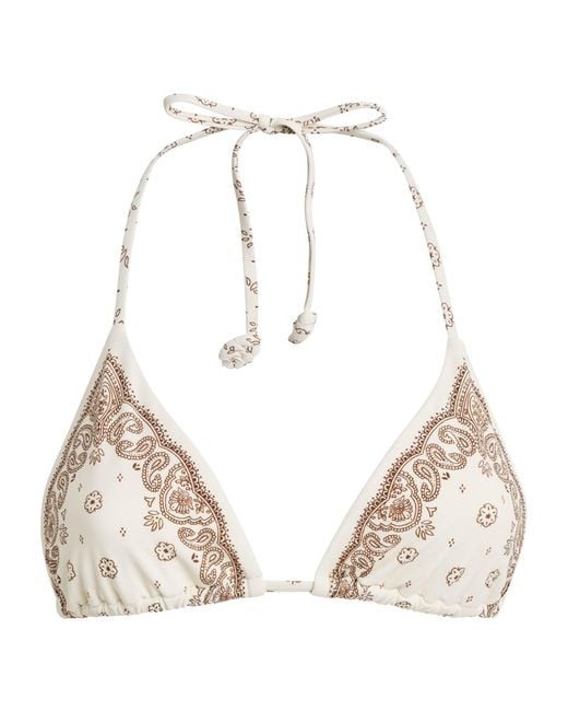 Devon Windsor Natural Bandana Print Elis Bikini Top