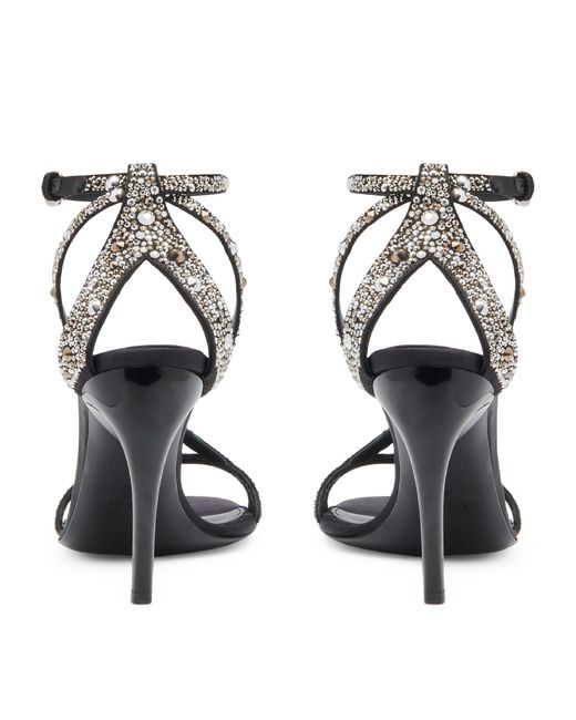 Alexander McQueen White Crystal-embellished Heeled Sandals 95