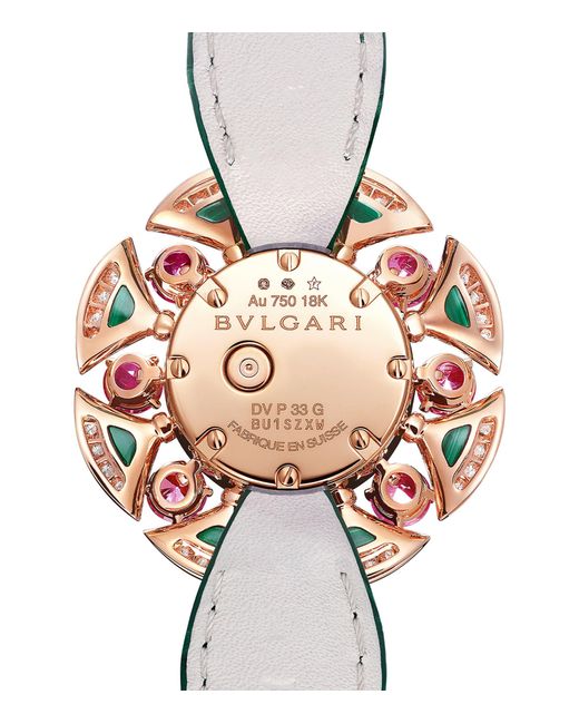 BVLGARI Green Rose Gold, Diamond, Tourmaline And Malachite Divas' Dream Cocktail Watch 33mm