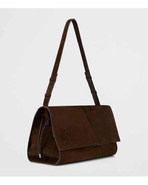 Christian Louboutin Brown Baggy Large Suede Shoulder Bag