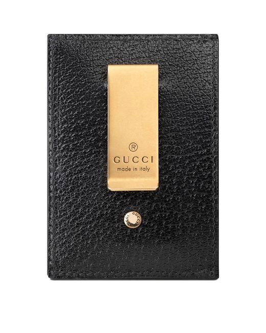 Gucci Black Leather Gg Marmont Money Clip for men