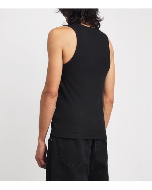 Agolde Black Ribbed Viggo Tank Top for men