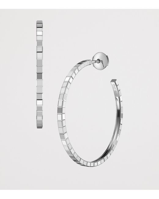Chopard White Ice Cube Hoop Earrings