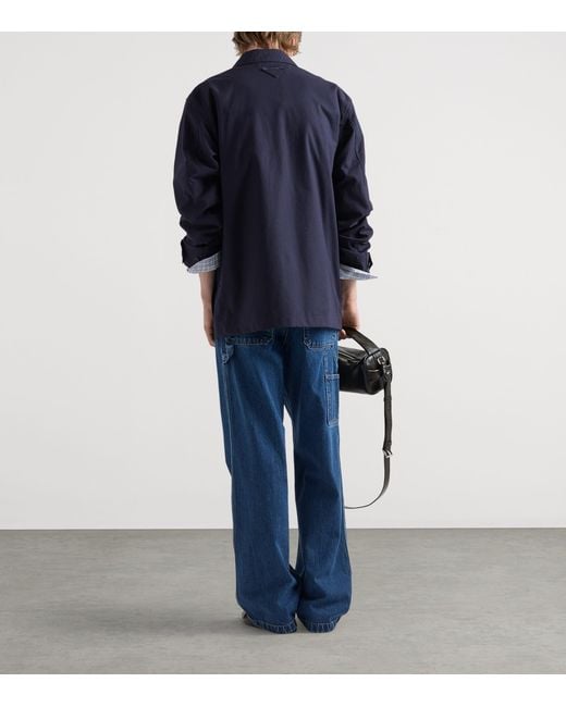 Prada Blue Cotton Safari Jacket for men