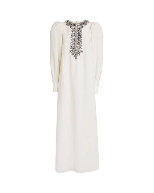 Andrew Gn White Embellished Maxi Dress