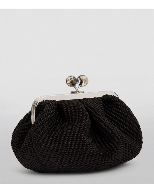 Weekend by Maxmara Black Small Woven Pasticcino Clutch Bag