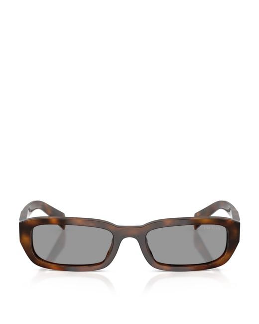 Prada Brown Tortoiseshell Rectangle Sunglasses