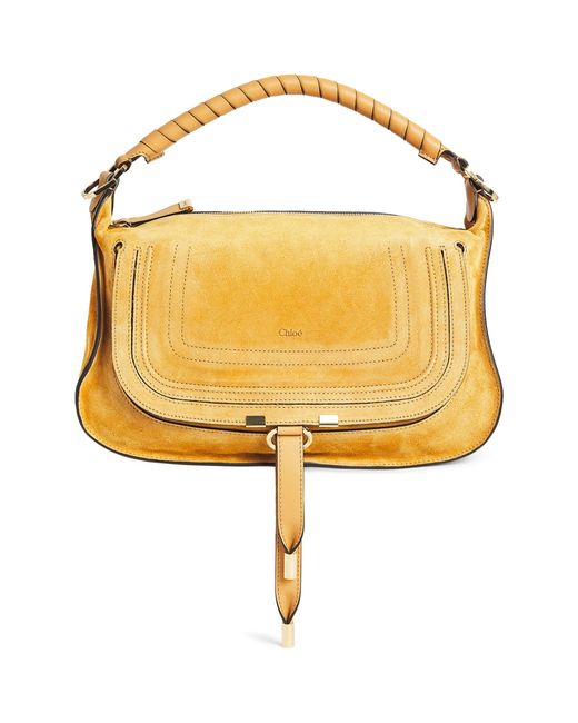 Chloé Yellow Small Suede Marcie Shoulder Bag