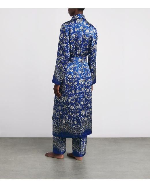 Harrods Blue Silk Butterfly Robe