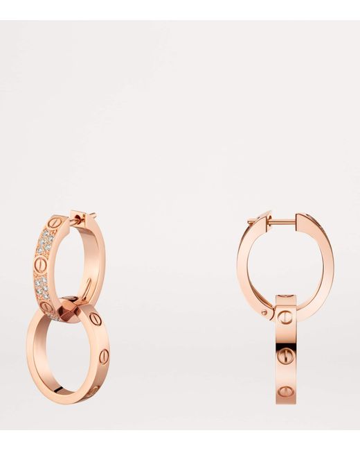 Cartier Natural And Diamond Love Double Hoop Earrings