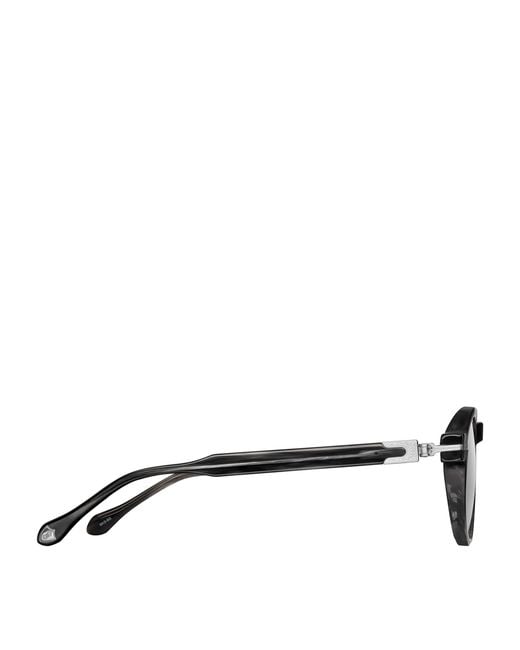 Matsuda Black Thick-Frame Round Sunglasses for men