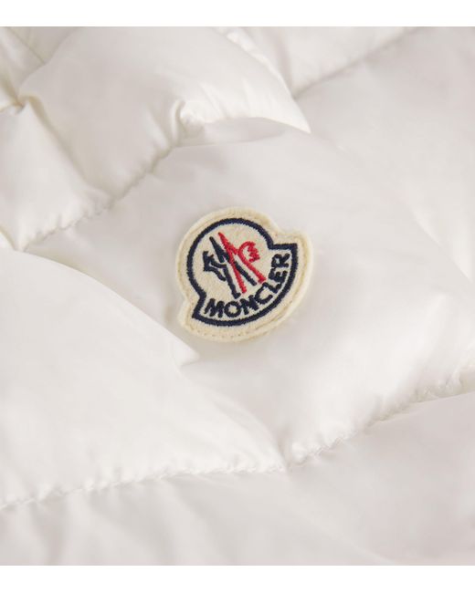 Moncler White Shearling-Trim Boed Puffer Jacket