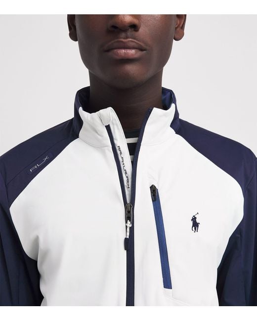 Ralph Lauren Blue Colour-Block Packable Jacket for men