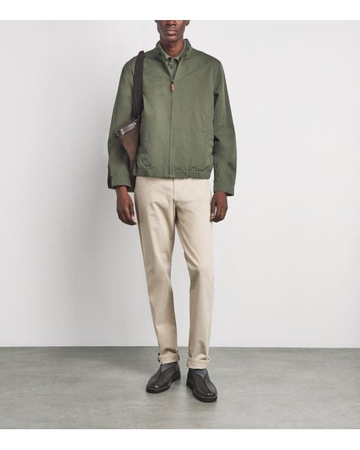 Vince Green Cotton-Linen Bomber Jacket for men