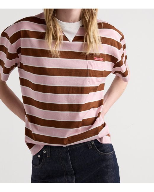 Prada Red Cotton Striped Rugby Shirt