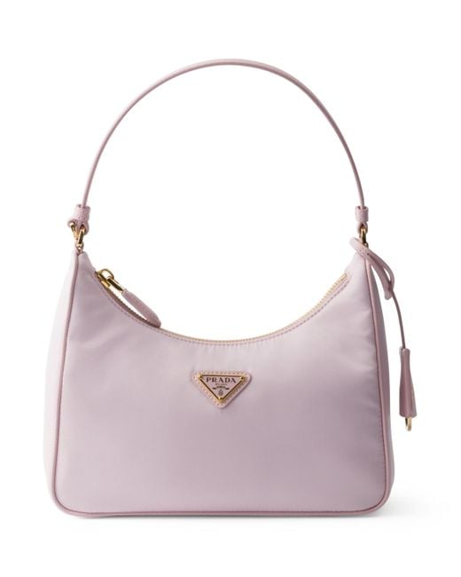 Prada Purple Mini Re-Nylon And Leather Re-Edition 2005 Shoulder Bag