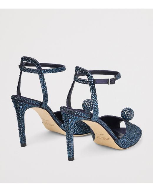 Jimmy Choo Blue Sacora 85 Embellished Heeled Sandals