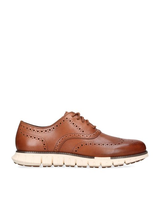 Cole Haan Brown Zerøgrand Wingtip Oxford Shoes for men