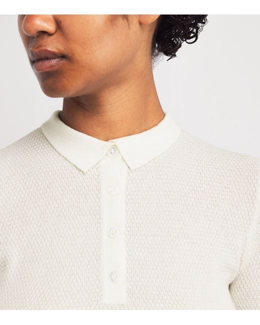 Eleventy White Cashmere Knitted Polo Shirt