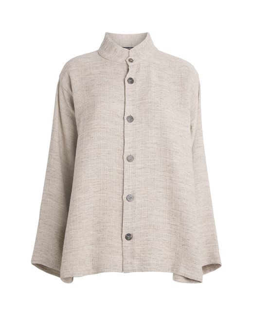 Eskandar Natural Linen-Blend Tweed Caucasus Jacket