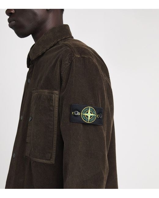 Stone Island Black Organic Corduroy Overshirt for men