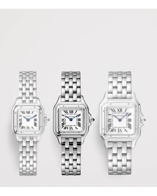Cartier White Small Stainless Steel Panthère De Watch