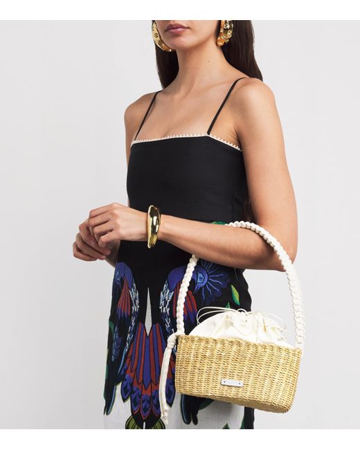 Muuñ Metallic Straw Kate Shoulder Bag